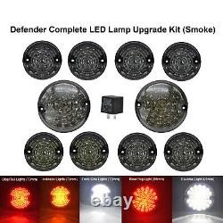 10pcs Led Smoked Black Lamp Light Kit For Land Rover Defender 90 110 Series