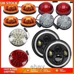 12xLED Ambe Whiter Indicator Light/lamp For Land Rover Defender Series 73mm 95mm