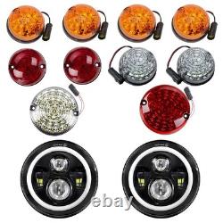 12xLED Ambe Whiter Indicator Light/lamp For Land Rover Defender Series 73mm 95mm