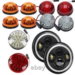 12xLED Ambe Whiter Indicator Light/lamp For Land Rover Defender Series 73mm 95mm