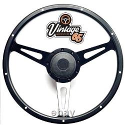 16 Steering Wheel & Boss Kit Triple Black Fits Range Rover Classic P38 36Spline