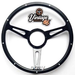 16 Steering Wheel & Boss Kit Triple Black Fits Range Rover Classic P38 36Spline
