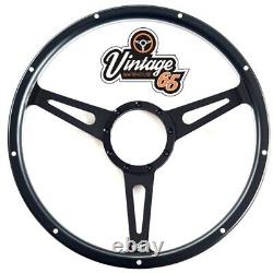 16 Steering Wheel & Boss Kit Triple Black Fits Range Rover Classic P38 36Spline