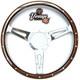 16 Steering Wheel Dark Wood Rim Semi Dished 9 Hole For Vintage & Classic Cars