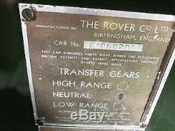 1955 Land Rover Series 1 86 inch. Superb unrestored condition