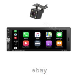 1Din For Apple Carplay Android Auto Car Radio Stereo MP5 Player Bluetooth Camera