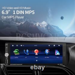 1Din For Apple Carplay Android Auto Car Radio Stereo MP5 Player Bluetooth Camera
