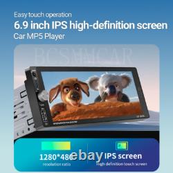 1Din For Apple Carplay Android Auto Car Radio Stereo MP5 Player Bluetooth Camera