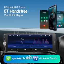 1Din For Apple Carplay Android Auto Car Radio Stereo MP5 Player Bluetooth Camera