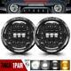 1pair 7inch Round Led Headlights Hi/lo Beam Fit For Land Rover Mazda Miata Mx5