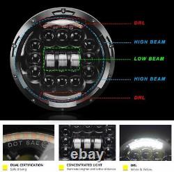 1pair 7Inch Round LED Headlights Hi/Lo Beam Fit For Land Rover Mazda Miata MX5