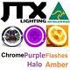 1pr 7 Led Chrome Headlights Purple Flash Amber Fit Land Rover Series 1 2 2a 3