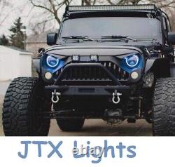 1pr JTX 7 LED Headlights BLUE and WHITE Land Rover Series 1 2 2A 3