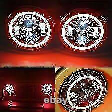 1pr JTX 7 LED Headlights Red and WHITE Land Rover Series 1 2 2A 3