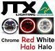 1pr Jtx Chrome 7 Led Headlights Red And White Land Rover Series 1 2 2a 3
