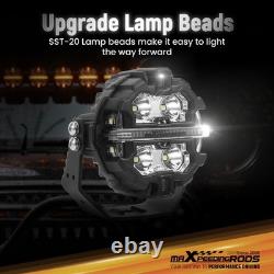 2X 160W LED Driving Pod Lights For Off Road 4X4 SUV Marine White Amber DRL IP68