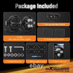 2X 160W LED Driving Pod Lights For Off Road 4X4 SUV Marine White Amber DRL IP68