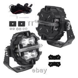 2X 160W LED Driving Pod Lights For Off Road 4X4 SUV Marine White Amber DRL IP68