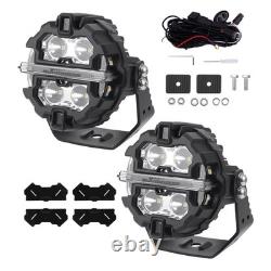 2X 160W LED Driving Pod Lights For Off Road 4X4 SUV Marine White Amber DRL IP68