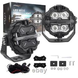 2X 160W LED Driving Pod Lights For Off Road 4X4 SUV Marine White Amber DRL IP68