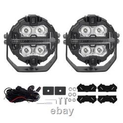 2X 160W LED Driving Pod Lights For Off Road 4X4 SUV Marine White Amber DRL IP68