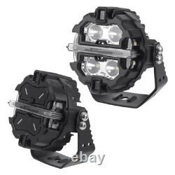 2X 160W LED Driving Pod Lights For Off Road 4X4 SUV Marine White Amber DRL IP68