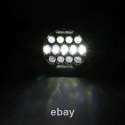 2X 7'' 300W Round LED Headlight Hi-Lo Beam Lights Bulb For Jeep Wrangler JK TJ
