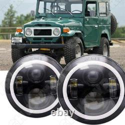 2X 7 Inch LED Headlight Headlamp For Jeep Wrangler JK TJ Land Rover Defender