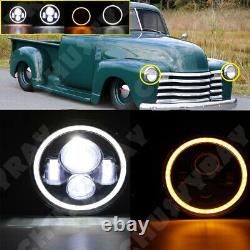 2X 7 Inch LED Headlight Headlamp For Jeep Wrangler JK TJ Land Rover Defender