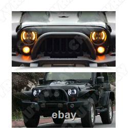 2X 7 Inch LED Headlight Headlamp For Jeep Wrangler JK TJ Land Rover Defender