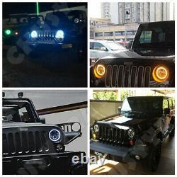 2X 7 Inch LED Headlight Headlamp For Jeep Wrangler JK TJ Land Rover Defender