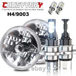2x 7Inch Round LED Headlights Hi-Lo Beam for Jeep Wrangler JK LJ 1997-2018