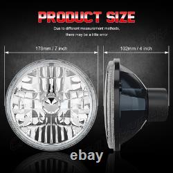 2x 7Inch Round LED Headlights Hi-Lo Beam for Jeep Wrangler JK LJ 1997-2018