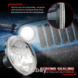2x 7Inch Round LED Headlights Hi-Lo Beam for Jeep Wrangler JK LJ 1997-2018