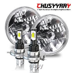 2x 7Inch Round LED Headlights High Low Beam For Jeep Wrangler JK LJ 1997-2018