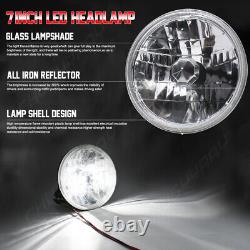 2x 7Inch Round LED Headlights High Low Beam For Jeep Wrangler JK LJ 1997-2018