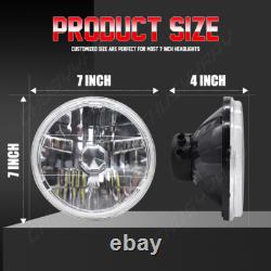 2x 7Inch Round LED Headlights High Low Beam For Jeep Wrangler JK LJ 1997-2018