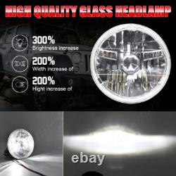 2x 7Inch Round LED Headlights High Low Beam For Jeep Wrangler JK LJ 1997-2018