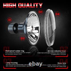 2x 7'' Inch LED Headlights Halo DRL Hi/Low Beam For Land Rover Defender TD4 TD5
