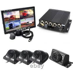 4CH 720P Panoramic 360°Car DVR Video Recorder Real-Time SD+4x Camera+7 Monitor