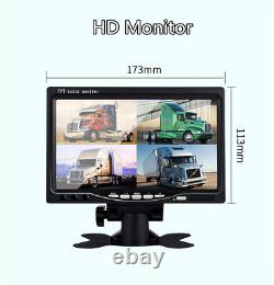 4CH Car Truck DVR Video Recorder+7 HD Monitor+4 Matte Night Cameras Kit
