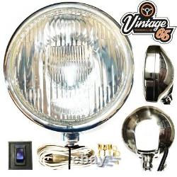 4X4 Off-Road Driving Lamps Wipac 6 Stainless Steel Grilles 100w + Wiring Kit