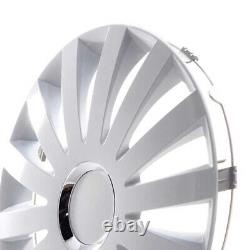 4 Hub Caps 13 Inch Wheel Trims Covers Sail white weiß for Alfa Dacia Honda Land