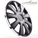 4 Hub Caps 16 Inch Wheel Trims Covers Flash Viii Schwarz / Grau For Alfa Dacia H