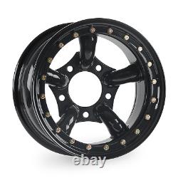 4 x Challenger Imitation Beadlock Steel Wheels Wheel 16 x 8 ET-32 Black