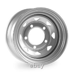 4 x Tuff Torque 8 Spoke Steel Wheels Wheel 15 x 8 ET0 Silver
