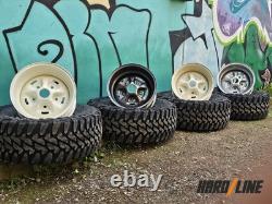 4x 16 x 8 steel wheels fit Land Rover 110 Hardline RSR 5x165.1 ET0