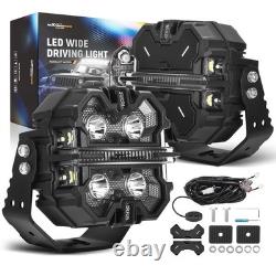 5inch LED Pod Lights White Amber DRL For UTV Marine 270° Beam Pattern IP68 12V