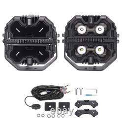 5inch LED Pod Lights White Amber DRL For UTV Marine 270° Beam Pattern IP68 12V
