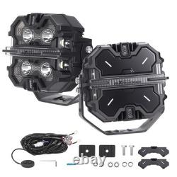 5inch LED Pod Lights White Amber DRL For UTV Marine 270° Beam Pattern IP68 12V